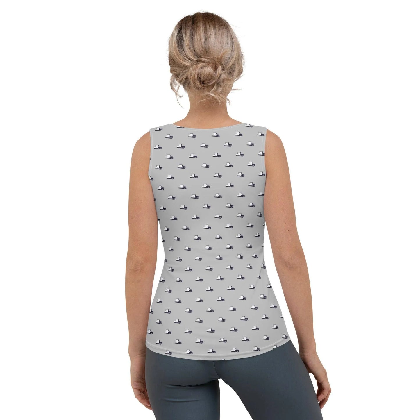 Tank Top - Dark Purple Casket on Grey - casket, coffin, death, funeral, goth