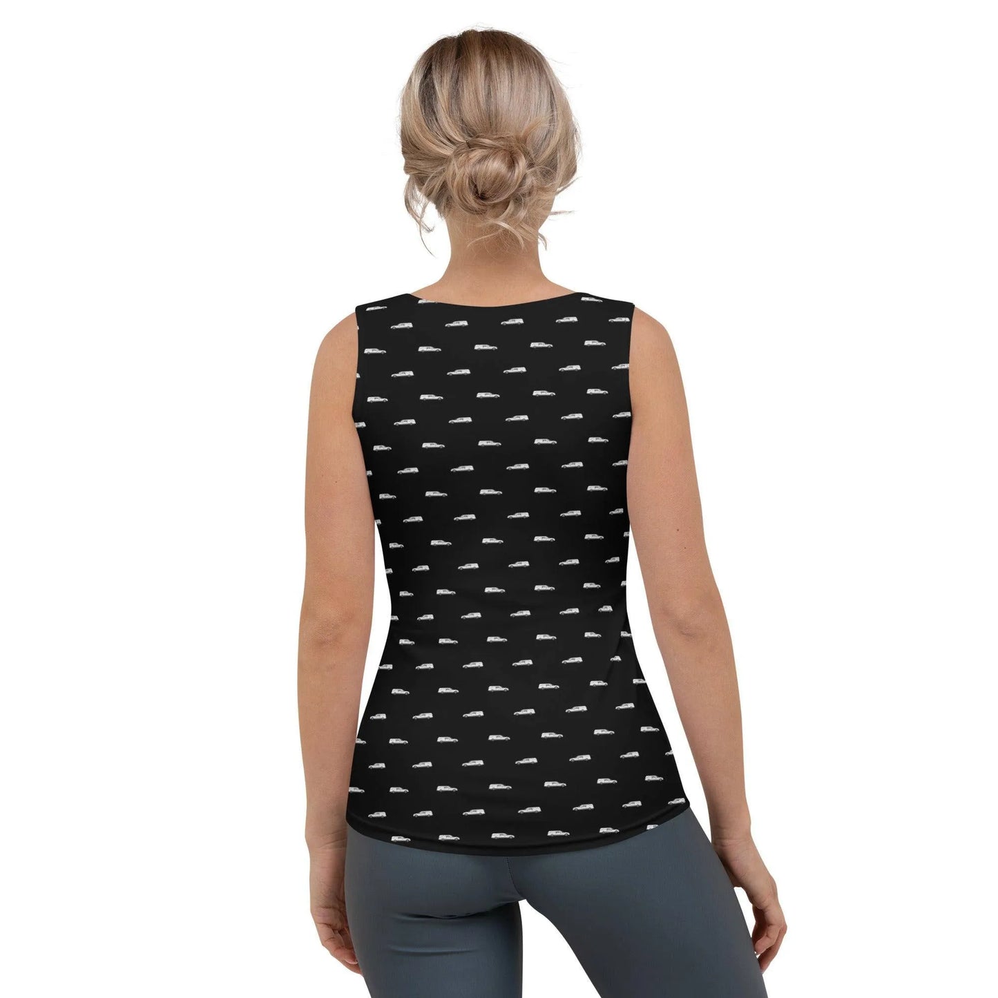 Tank Top - White Hearse on Black - death, funeral, goth, hearse