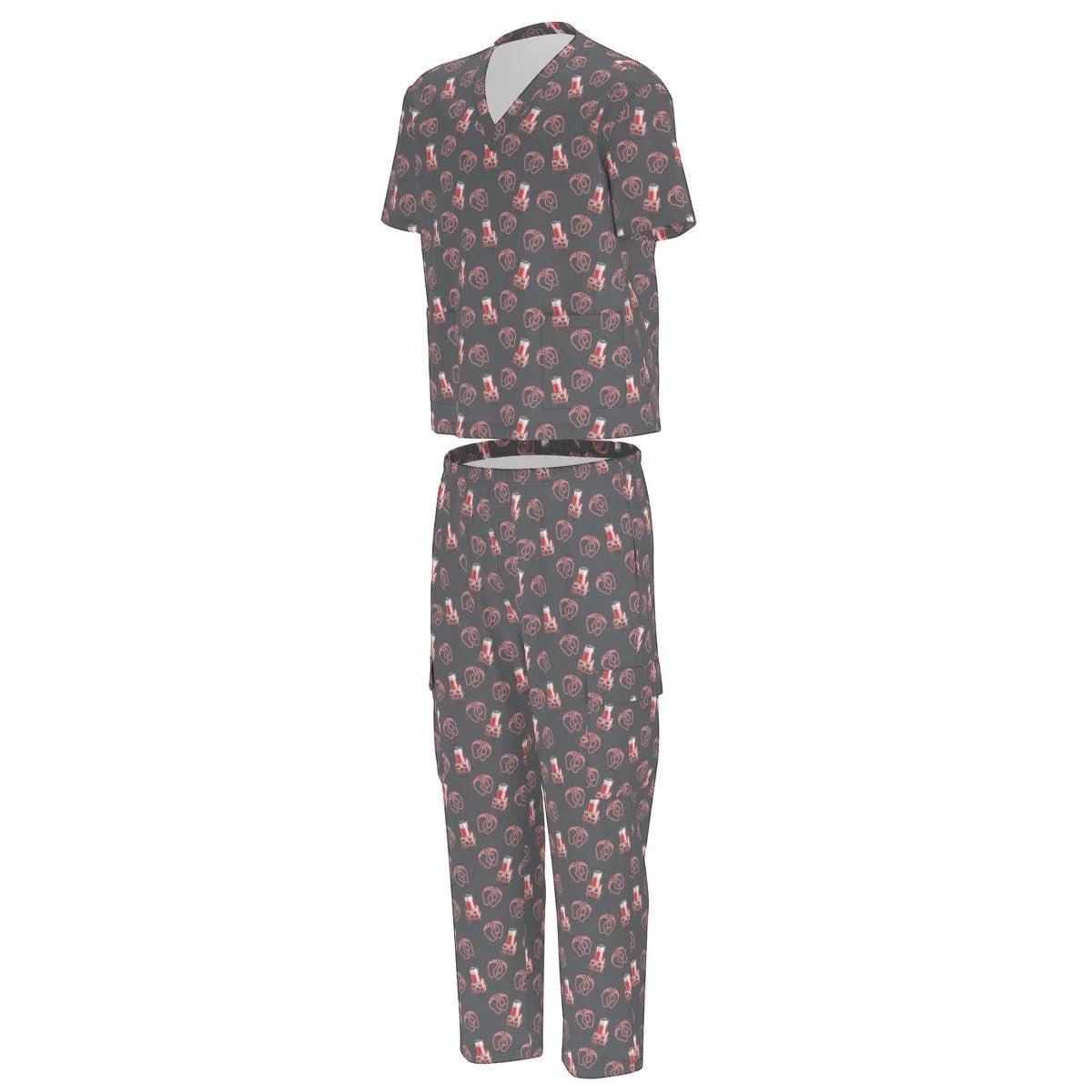 Porti-Girl Embalmer's Scrubs - Dark Steel Grey - embalmer, embalming machine, funeral director, mortician, mortuary science, Unisex scrubs
