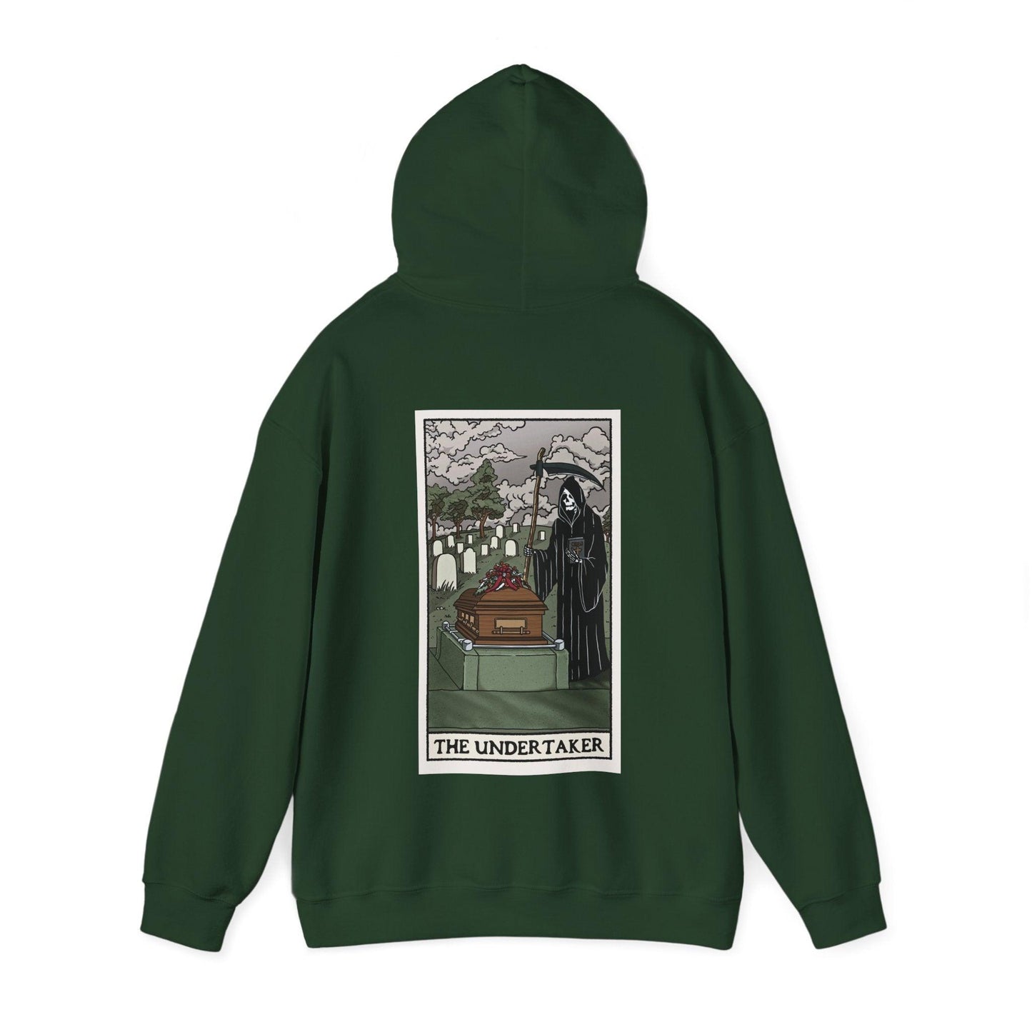 The Undertaker Tarot Card - Hoodie - casket, cemetery, coffin, embalmer, funeral director, goth, grim reaper, mortician, mortuary science, undertaker Hoodie