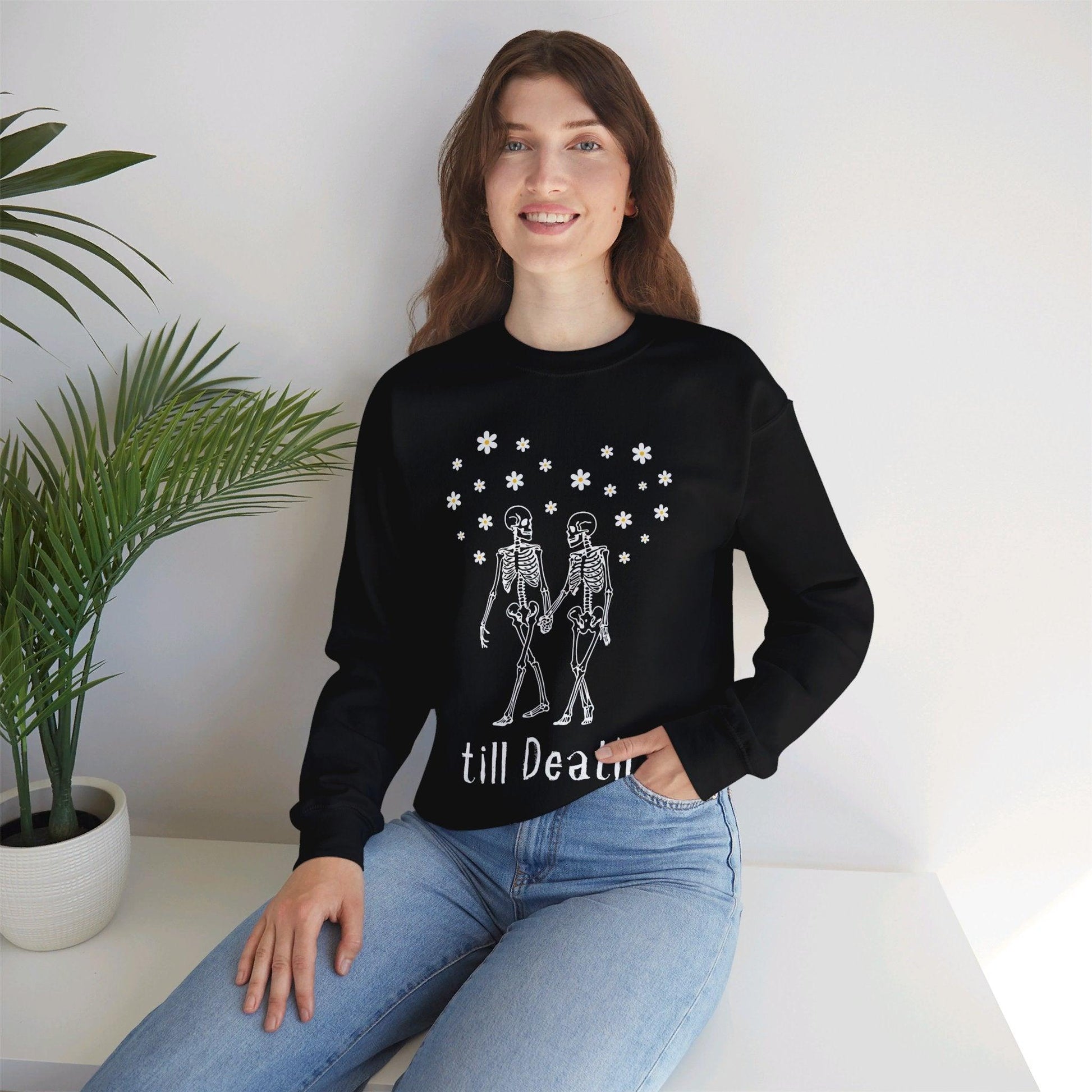 till Death - Sweatshirt - funeral director, goth, love, mortician, skeleton, skull Sweatshirt