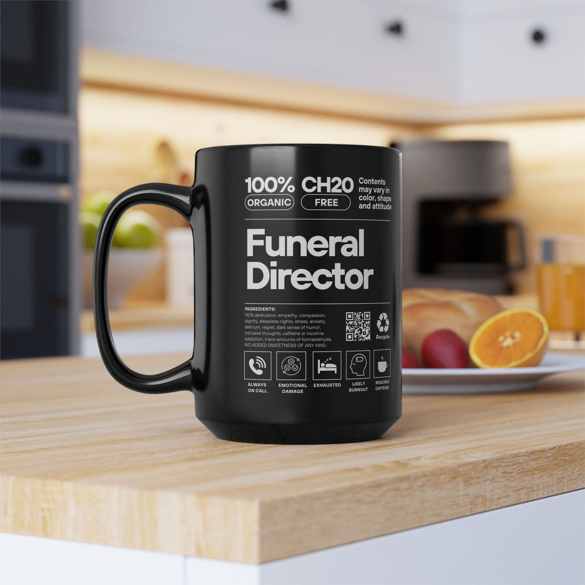 Funeral Director Ingredients - 15oz Coffee Mug