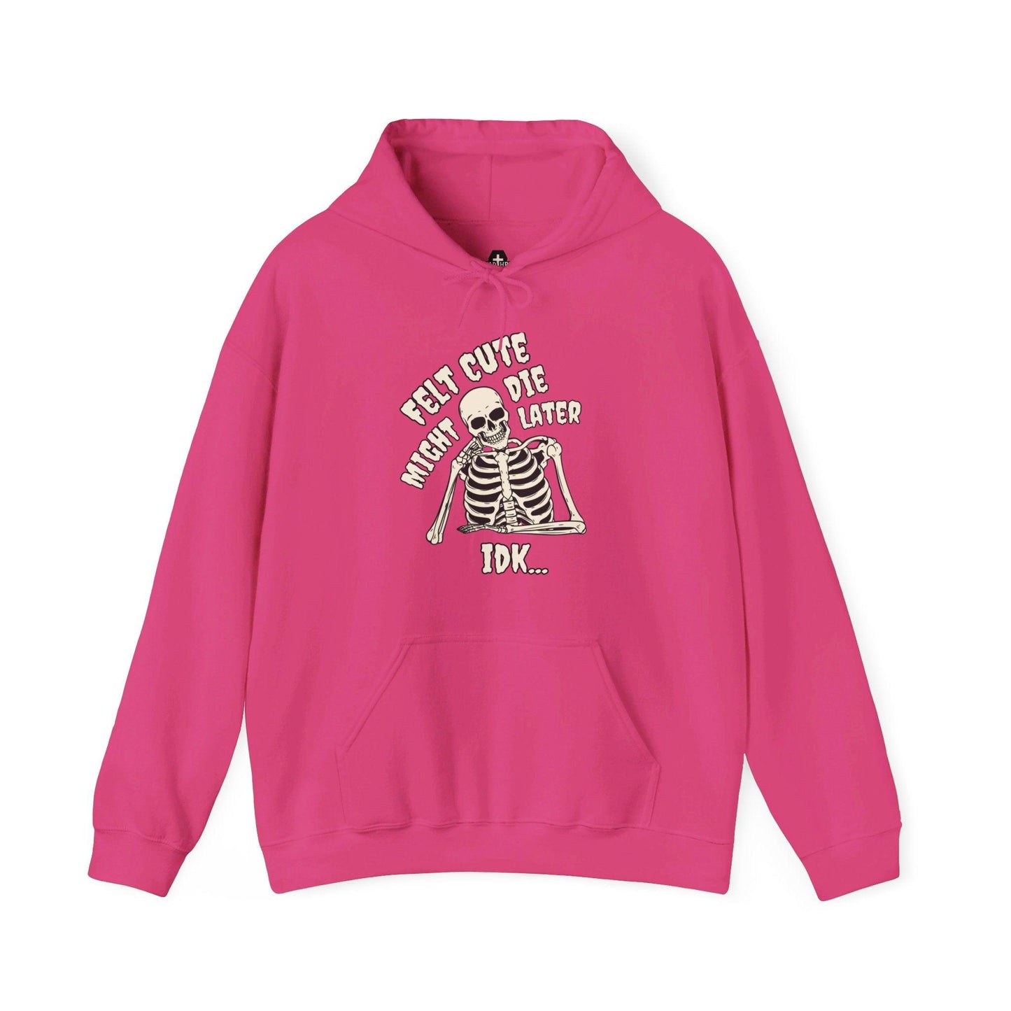 Felt Cute - Hoodie - embalmer, funeral director, goth, meme, mortician, skeleton, skull Hoodie