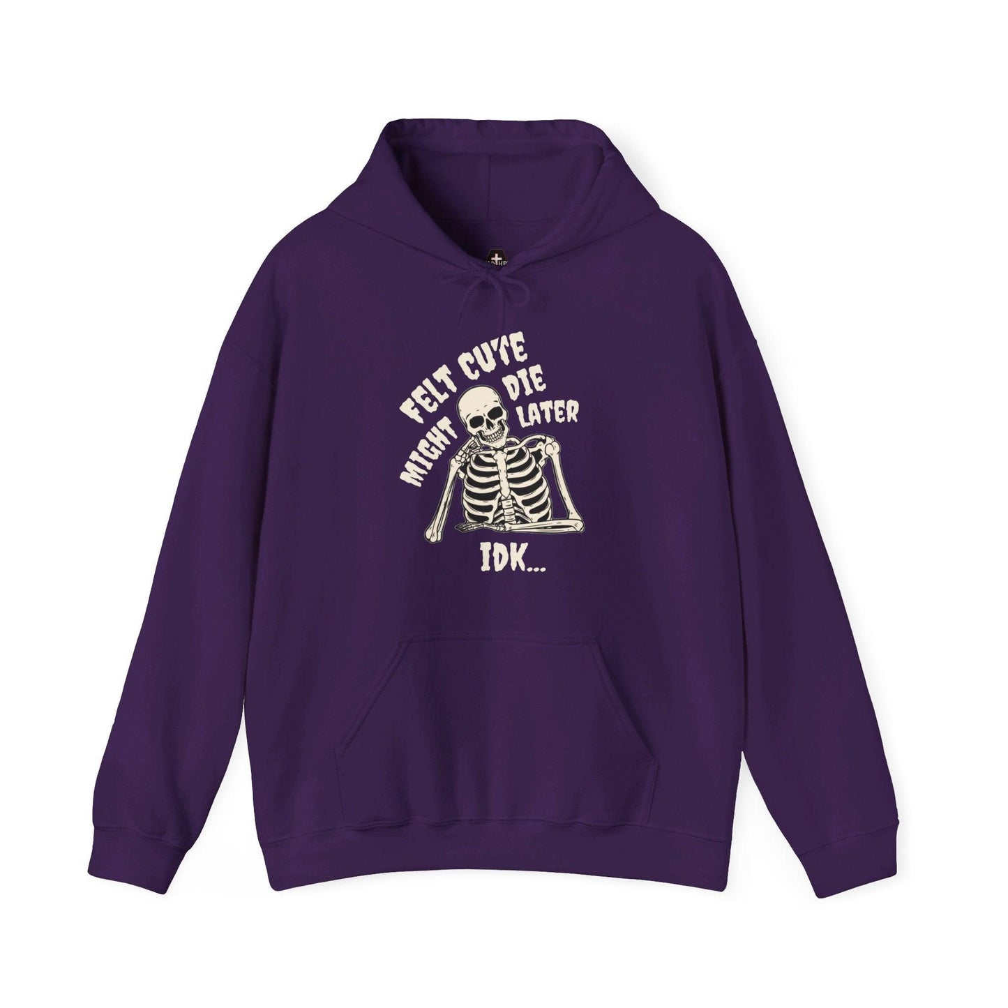 Felt Cute - Hoodie - embalmer, funeral director, goth, meme, mortician, skeleton, skull Hoodie