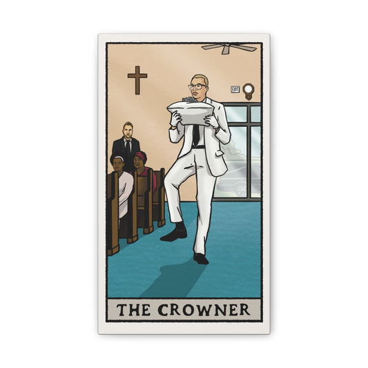 "The Crowner" Tarot Card Canvas Art | Dark Humor Wall Decor | Unique Gothic Home Accent