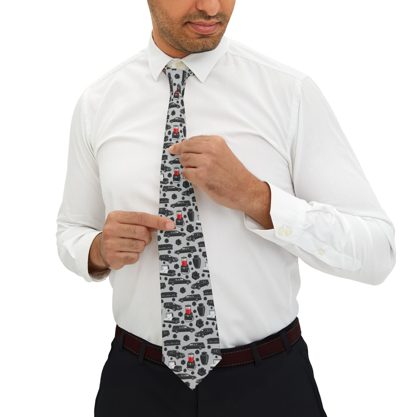 FUNeral Blackout on Light Grey - Necktie