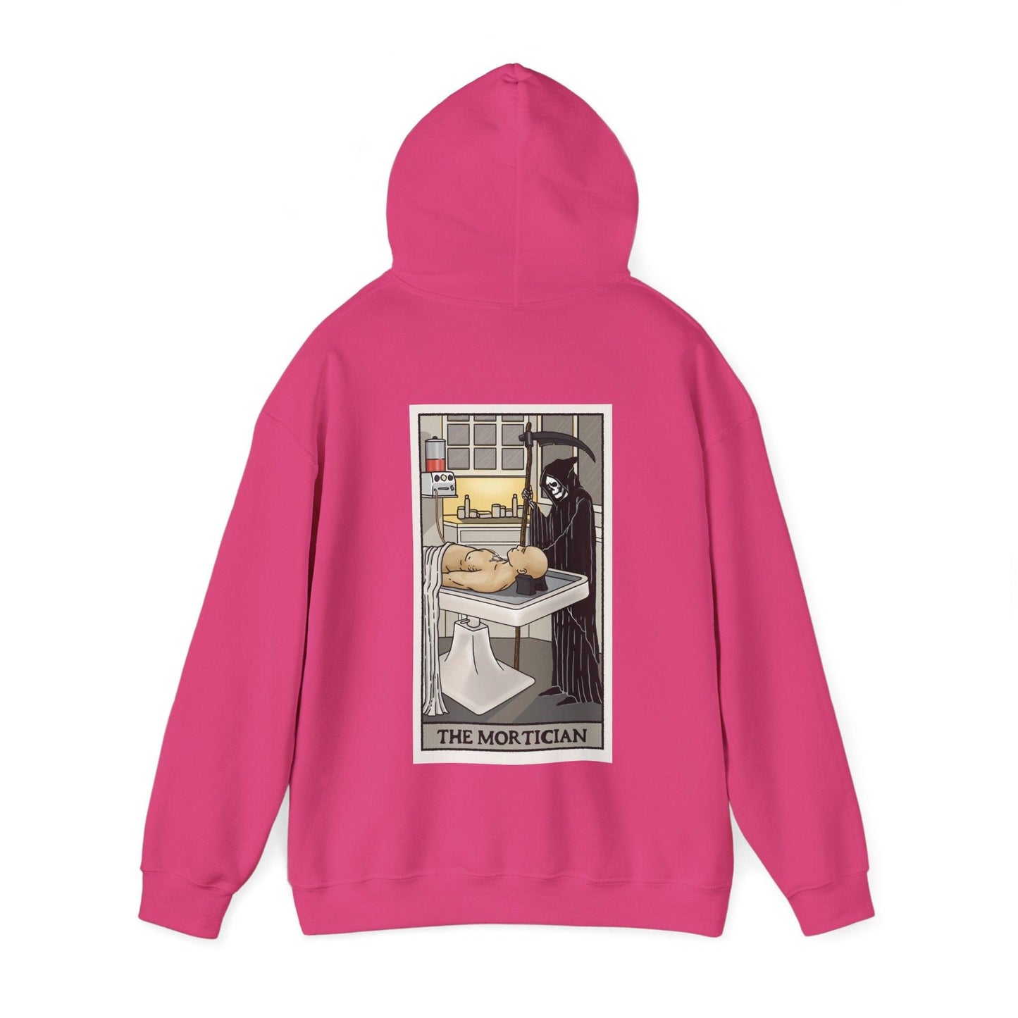 Mortician Tarot Card - Hoodie - embalmer, funeral, funeral director, grim reaper, mortician, mortuary science, skull, tarot, undertaker Hoodie