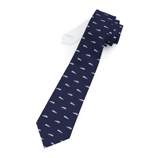 White Hearse on Dark Navy - Necktie