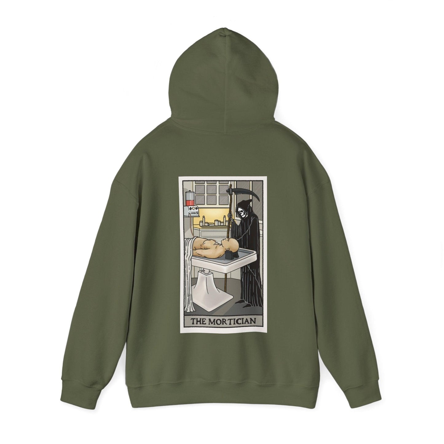 Mortician Tarot Card - Hoodie - embalmer, funeral, funeral director, grim reaper, mortician, mortuary science, skull, tarot, undertaker Hoodie