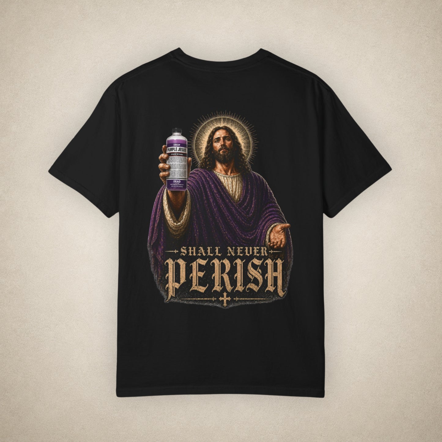 Shall Never Perish (Purple Jesus) - Tee