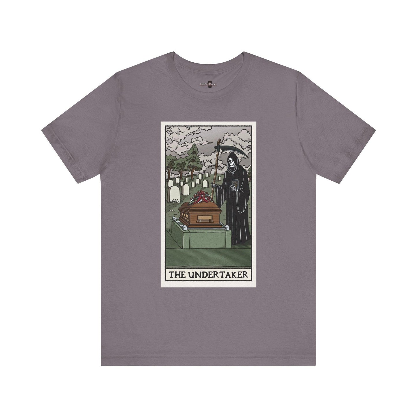 The Undertaker Tarot Card - Tee - burial, cemetery, embalmer, embalming, formaldehyde, funeral director, goth, grave, Mortician, mortuary science, tarot card T-Shirt