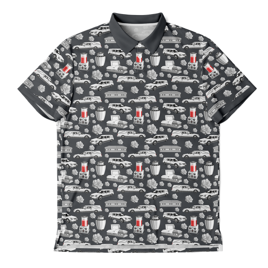 FUNeral Whiteout on Steel Grey - Golf Polo Shirt