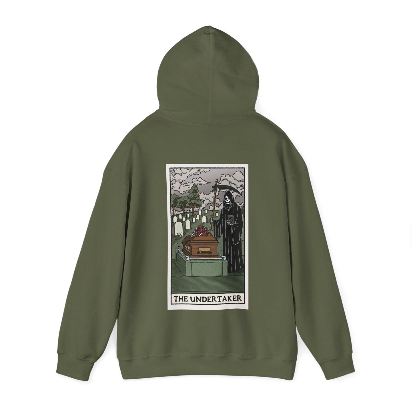 The Undertaker Tarot Card - Hoodie - casket, cemetery, coffin, embalmer, funeral director, goth, grim reaper, mortician, mortuary science, undertaker Hoodie