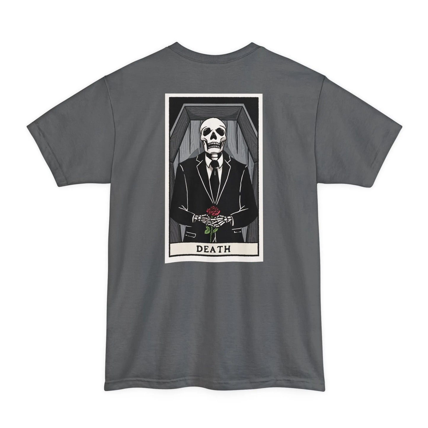 BIG & TALL "Death" Tarot Card - Tee - coffin,embalmer,funeral director,Long body,mortician,skeleton,skull,Tall,tarot T-Shirt