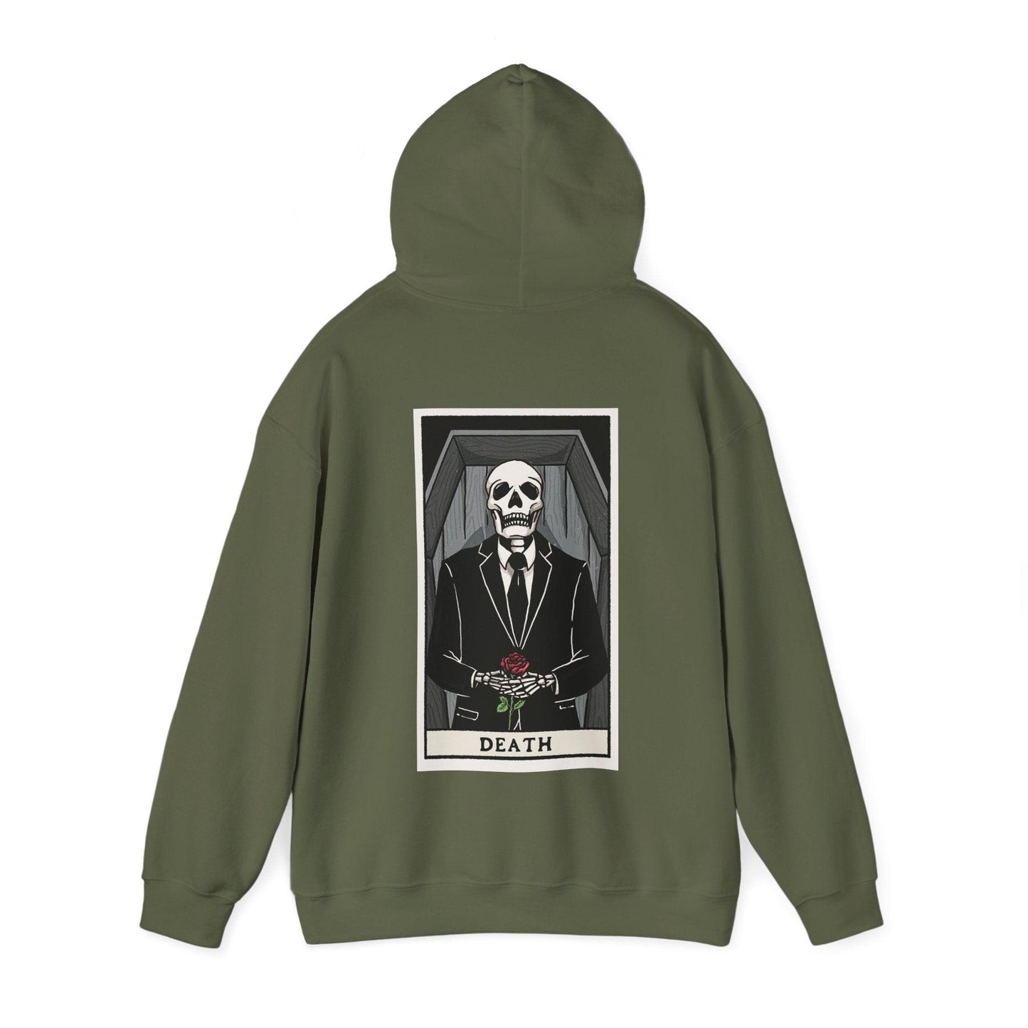 Death Tarot Card - Hoodie - casket, coffin, death, embalmer, funeral director, goth, mortician, mortuary science, tarot, undertaker Hoodie