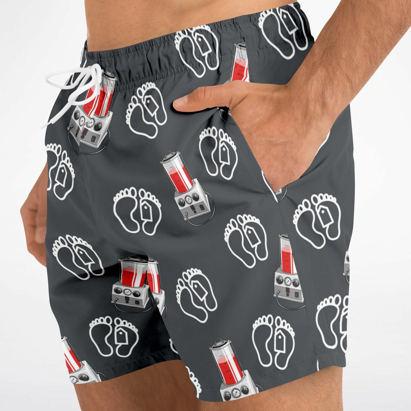 Morti-Boy Embalmer on Steel Grey - Swim Trunks