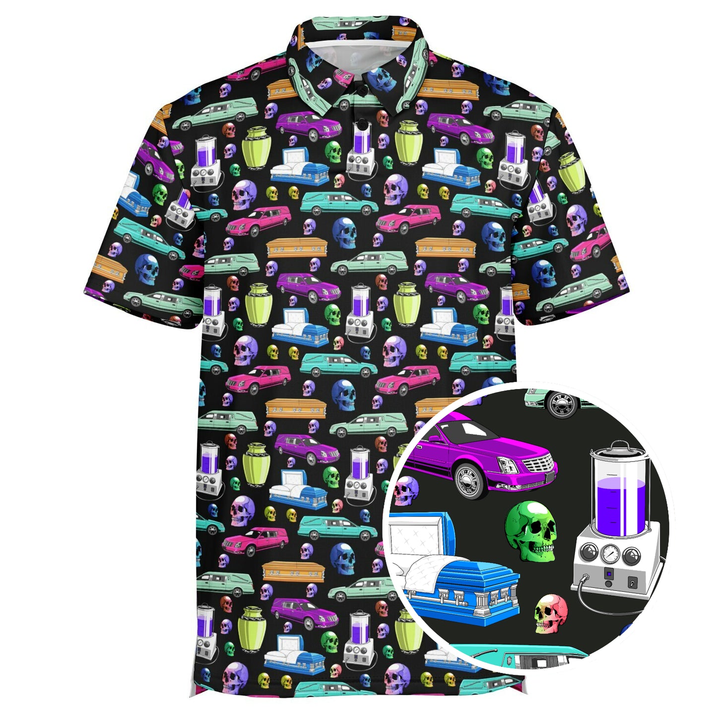 Death of the Party on Black - Golf Polo Shirt