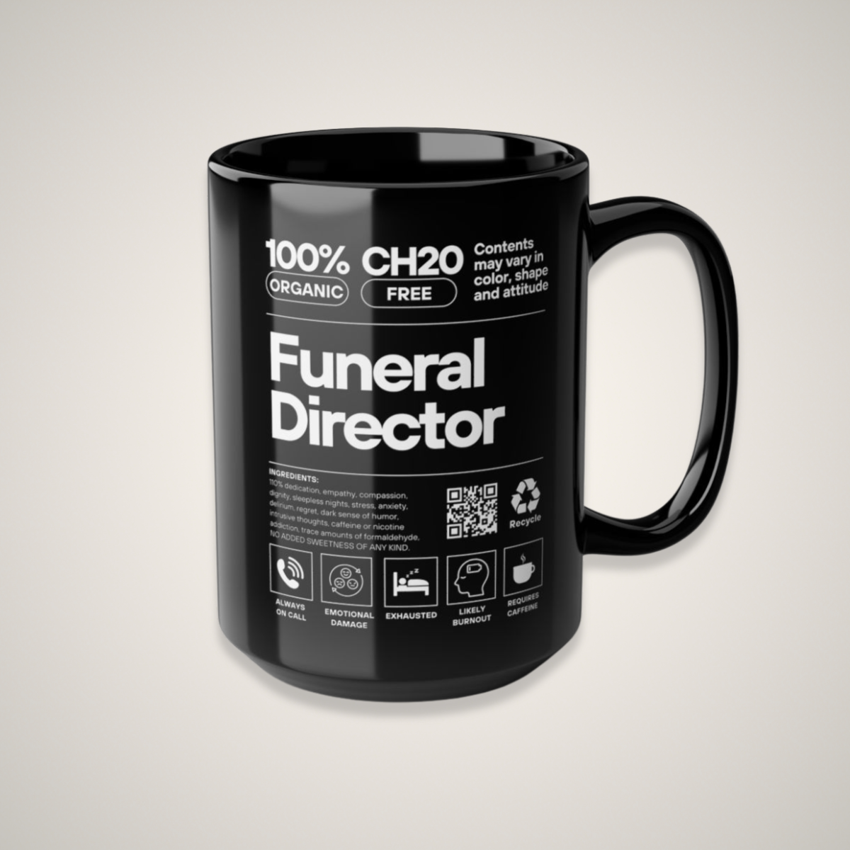 Funeral Director Ingredients - 15oz Coffee Mug