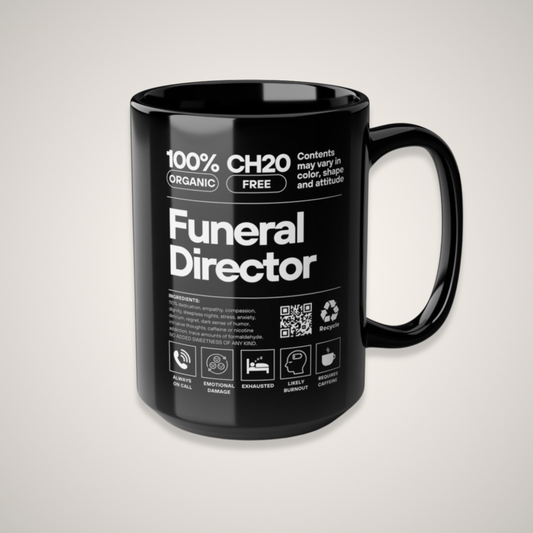 Funeral Director Ingredients - 15oz Coffee Mug