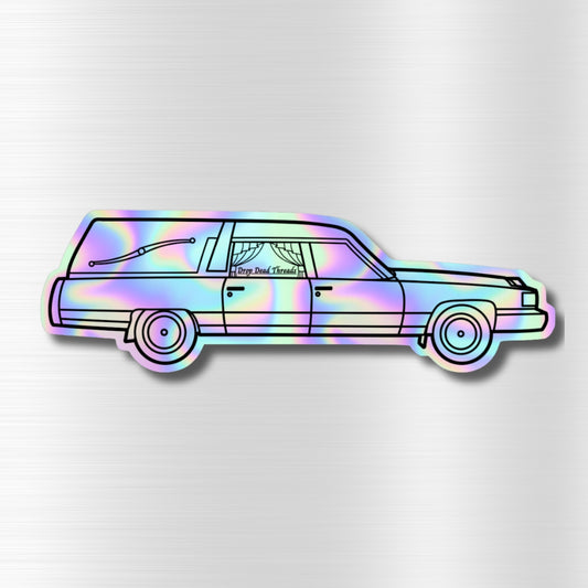 '91 Iconic Hearse Holographic Vinyl Sticker