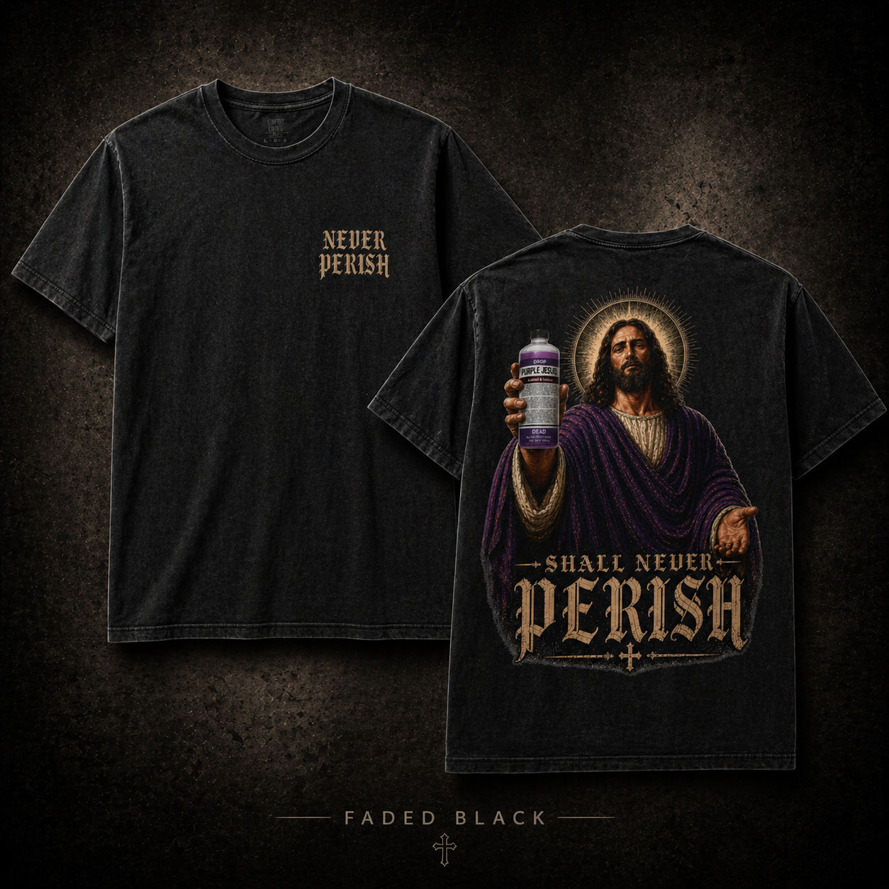 Shall Never Perish (Purple Jesus) - Tee