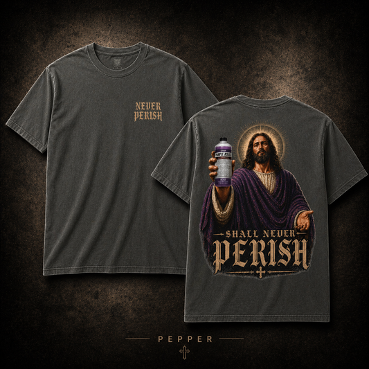 Shall Never Perish (Purple Jesus) - Tee