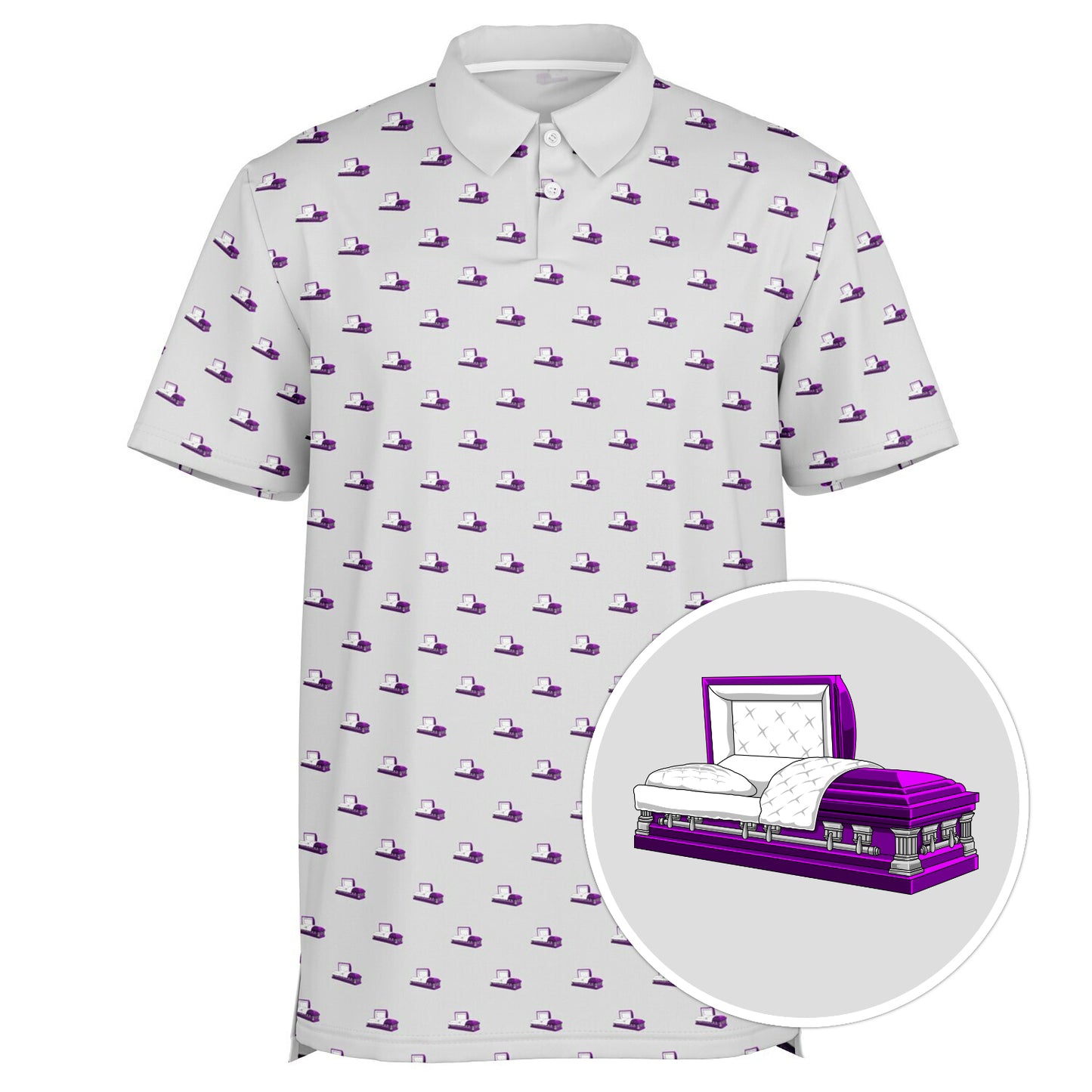 Purple Hearse on Dusty Grey - Golf Polo Shirt
