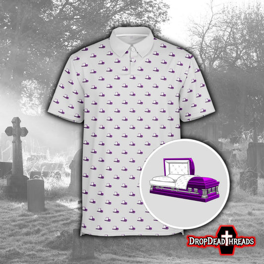 Purple Hearse on Dusty Grey - Golf Polo Shirt