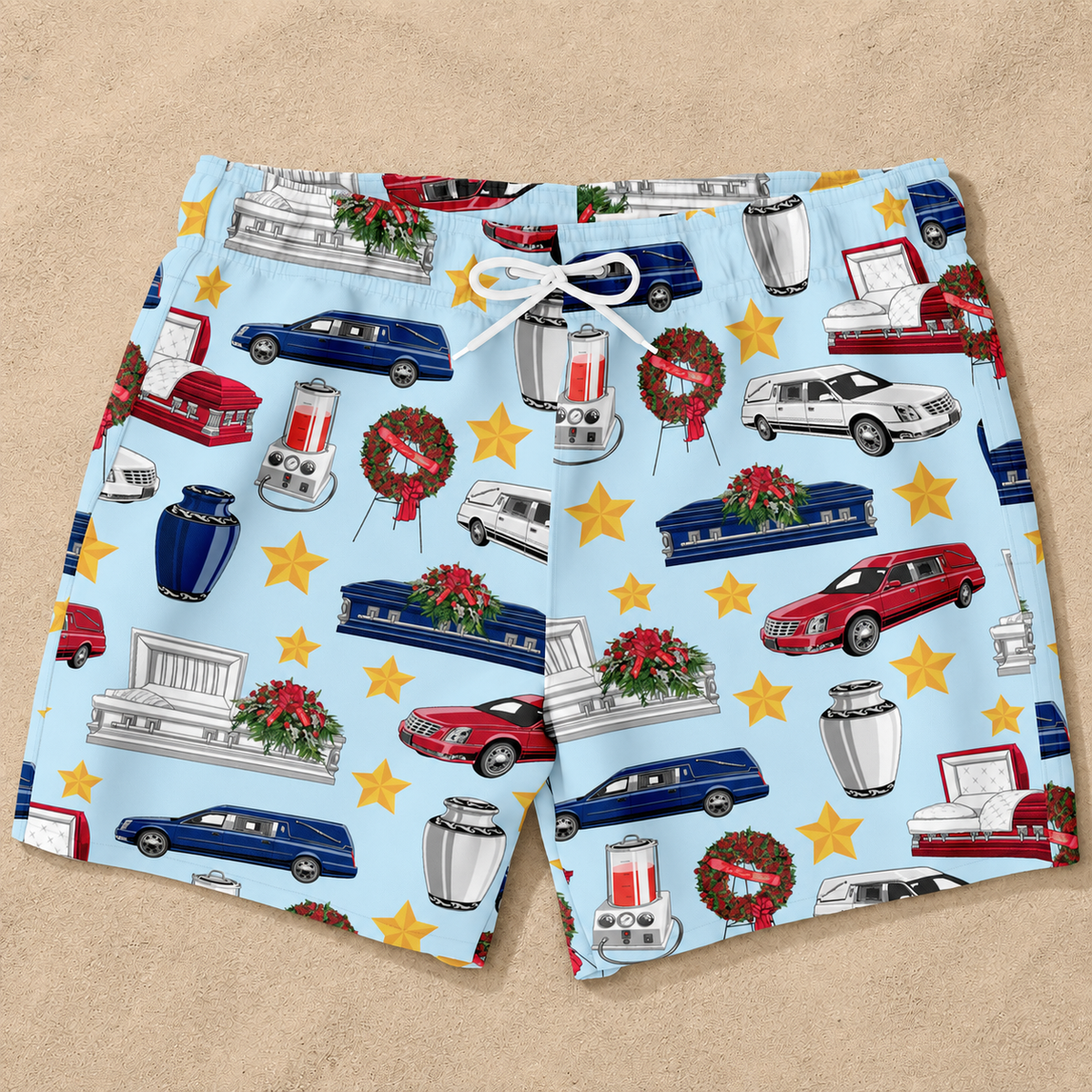 Red, White, and Viewed - Swim Trunks