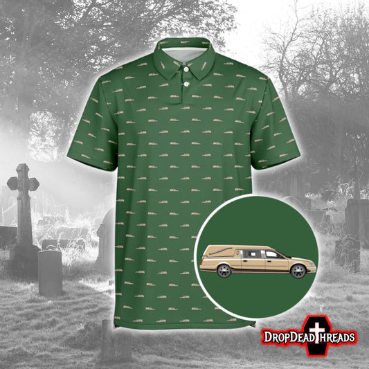 Tan Hearse on Hunter Green - Golf Polo Shirt