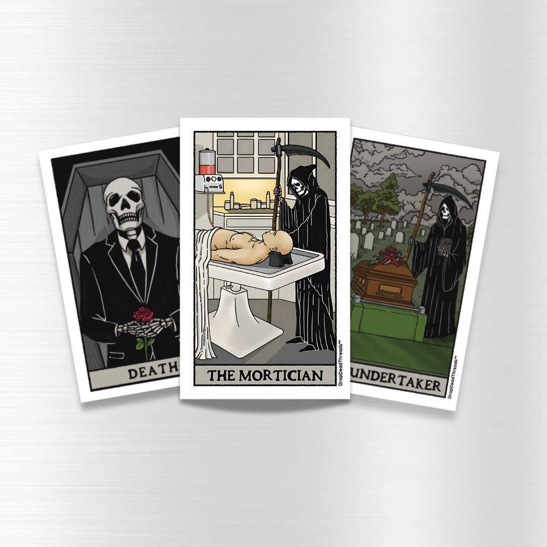Dorp Dead Thread Mortuary Tarot Card Collection - Vinyl Sticker Set – Drop Dead Threads