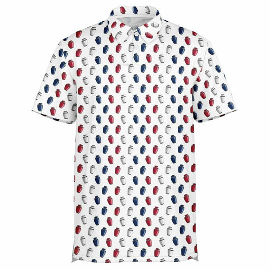 AmericURN - Golf Polo Shirt - america, americana, cremation, cremation urn, funeral director, mortician, Patriotic, Urn, USA Polo Shirt - AOP