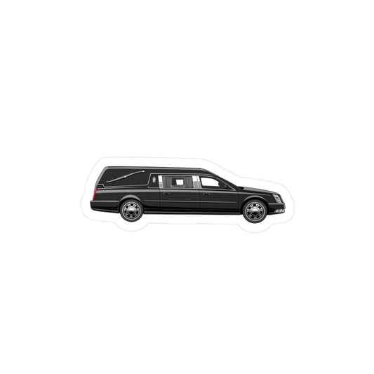 Black Hearse Vinyl Sticker - Assembled in the USA, Assembled in USA, death, funeral, goth, hearse, Home & Living, Kiss cut, Made in the USA, Made in USA, Magnets & Stickers, Paper, Satin, Stickers, Vinyl, White base Paper products