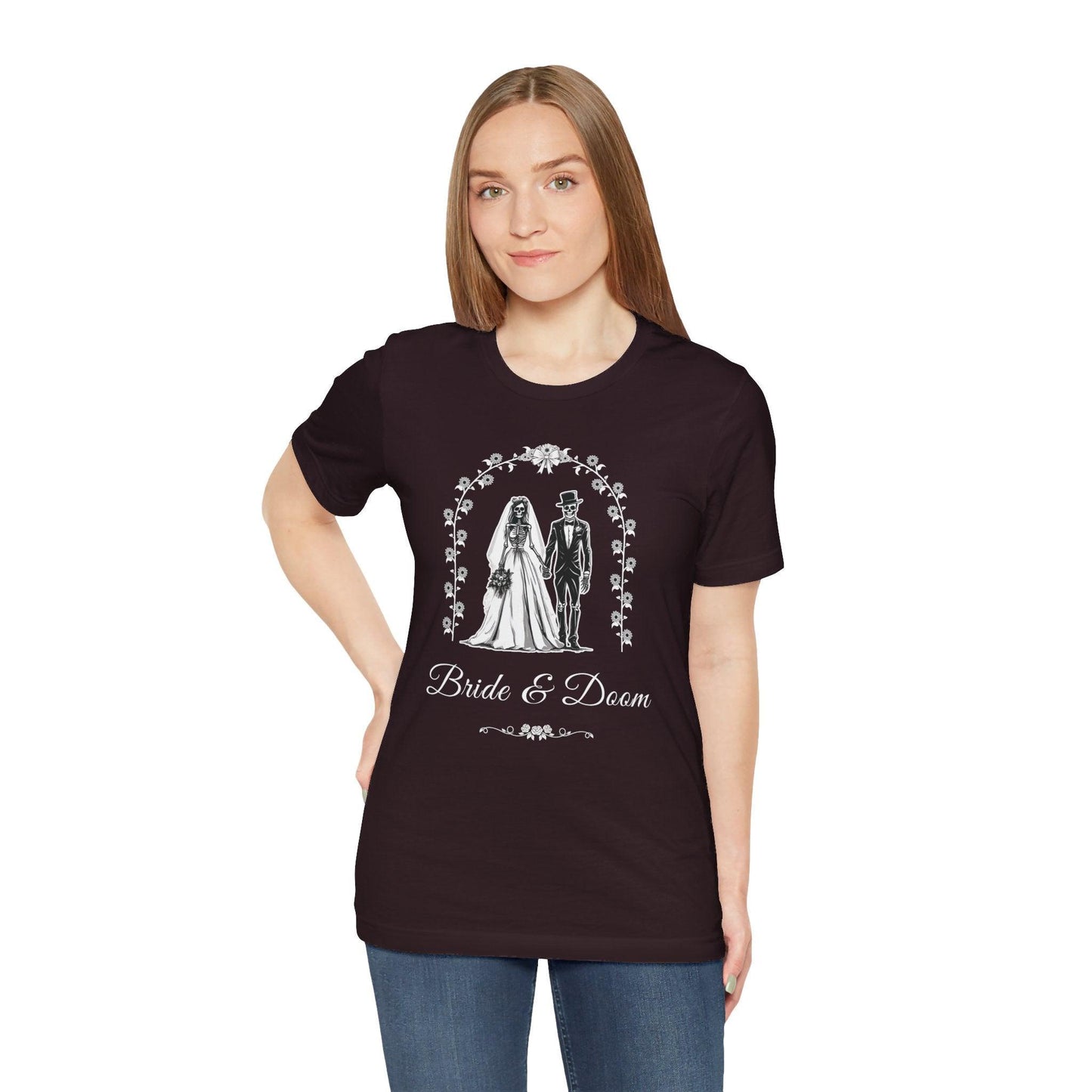 Bride & Doom - Tee - embalmer, funeral director, goth, mortician, skeleton, skull T-Shirt