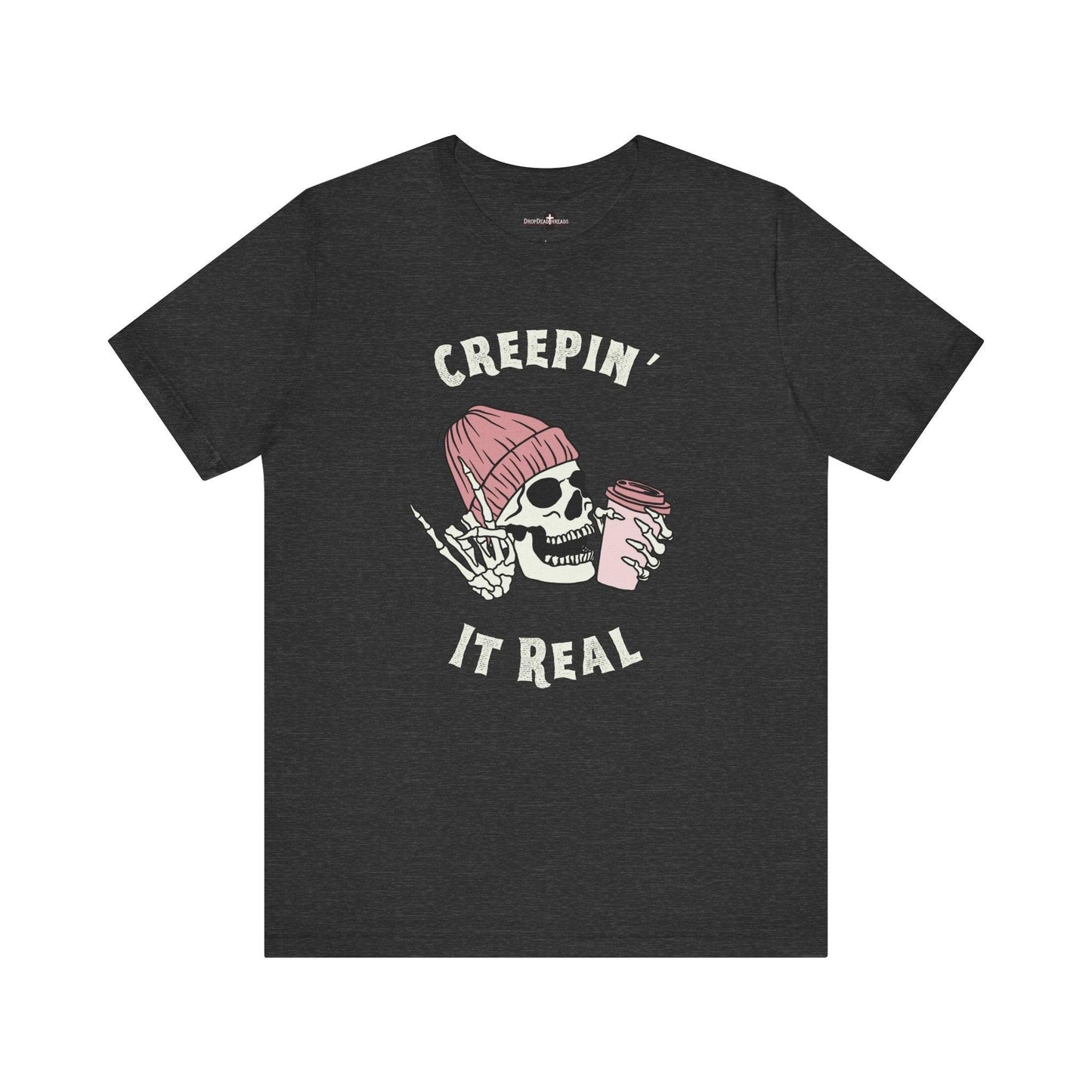 Creepin' it Real - Tee - coffee, embalmer, funeral director, goth, mortician, skeleton, skull T-Shirt