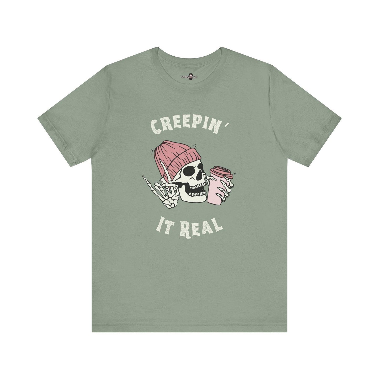 Creepin' it Real - Tee - coffee, embalmer, funeral director, goth, mortician, skeleton, skull T-Shirt