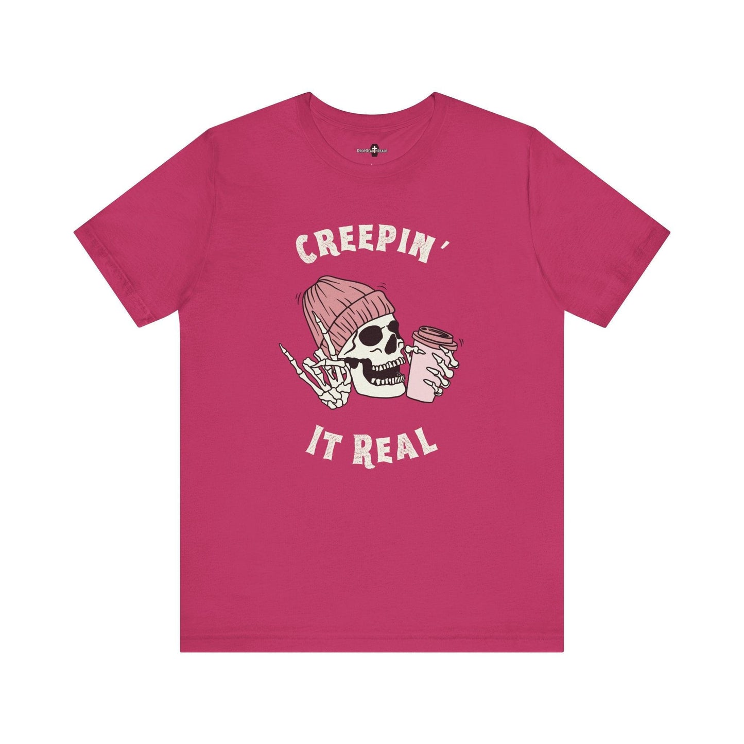 Creepin' it Real - Tee - coffee, embalmer, funeral director, goth, mortician, skeleton, skull T-Shirt