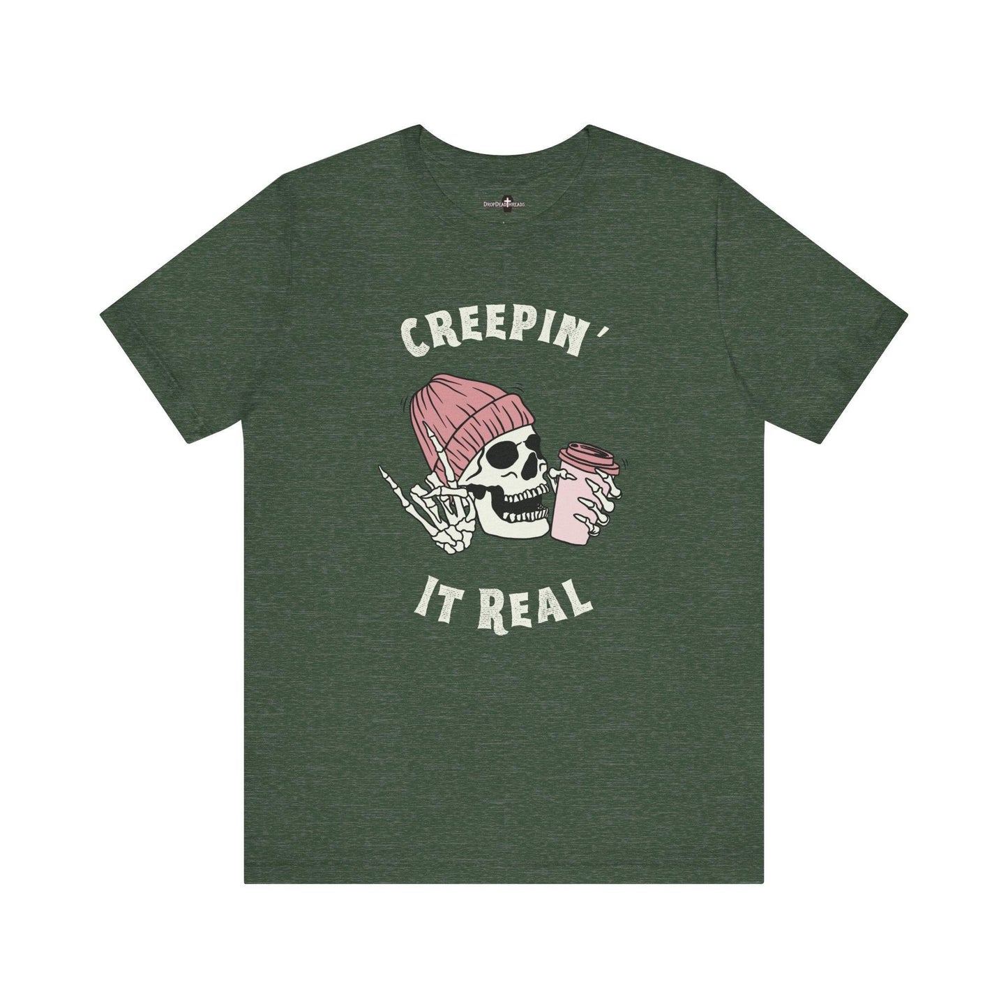 Creepin' it Real - Tee - coffee, embalmer, funeral director, goth, mortician, skeleton, skull T-Shirt