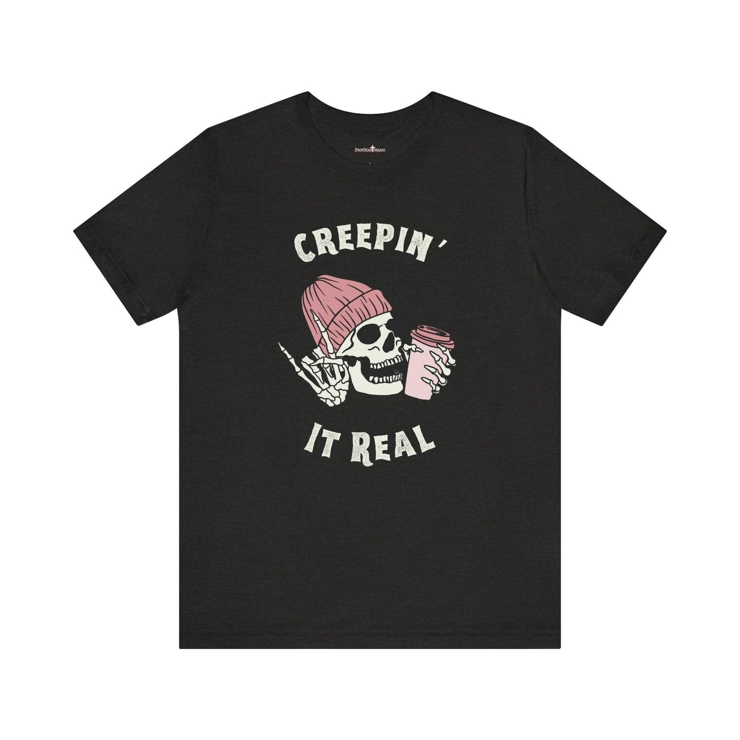 Creepin' it Real - Tee - coffee, embalmer, funeral director, goth, mortician, skeleton, skull T-Shirt