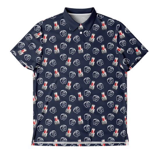 Morti-Boy Embalmer on Weathered Navy - Golf Polo Shirt
