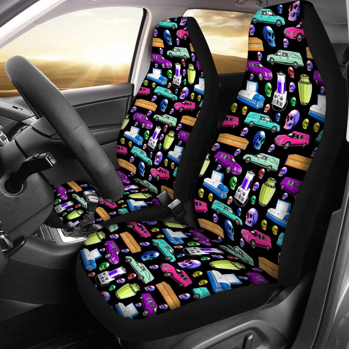 Death of the Party - Universal Car Seat Covers - Casket,Coffin,embalmer,embalming machine,funeral director,Hearse,mortician,skull,skulls,Urn car seat cover