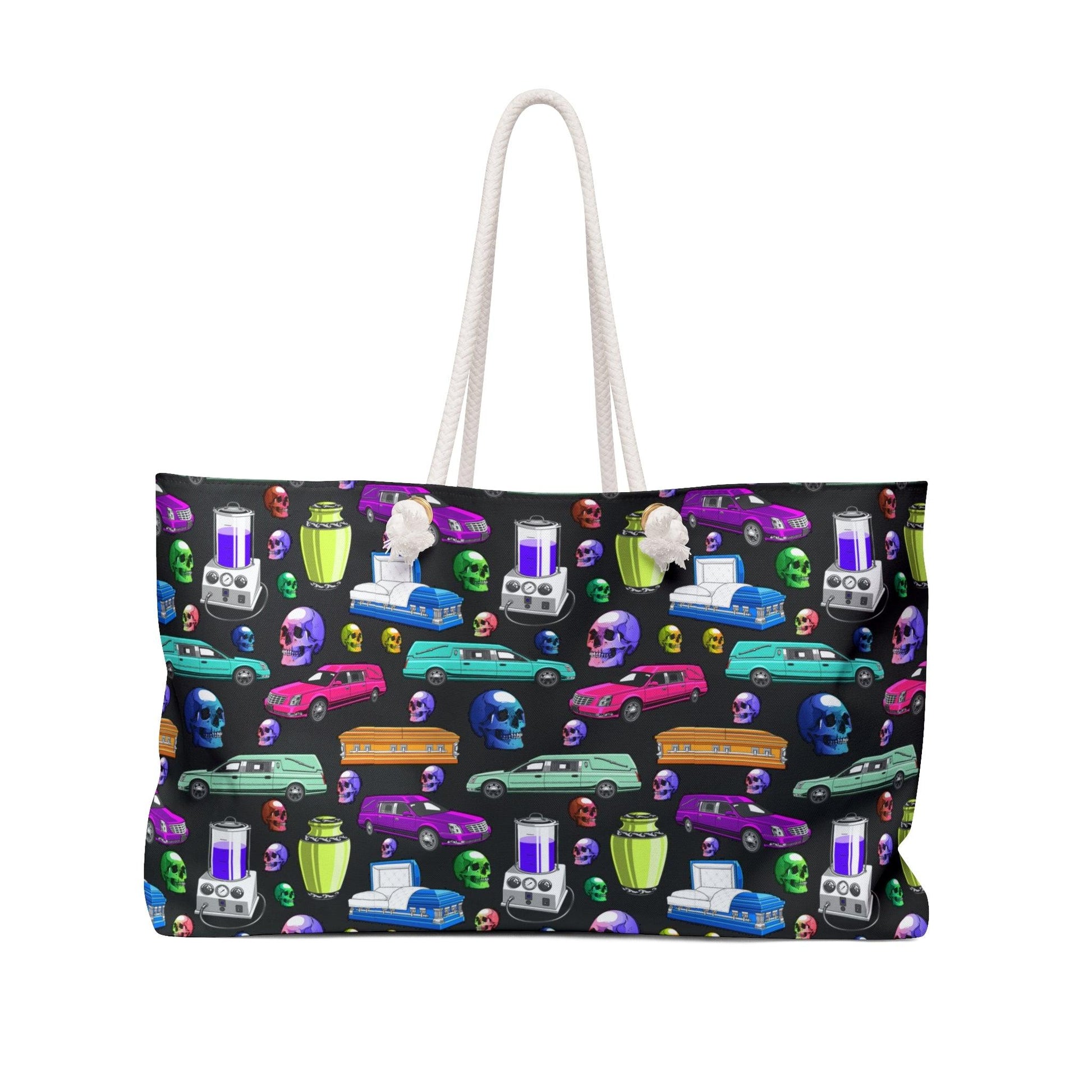 Death of the Party - Weekender Bag - Accessories,All Over Print,AOP,Assembled in the USA,Assembled in USA,Bags,embalmer,funeral director,Made in the USA,Made in USA,mortician,Totes Bags