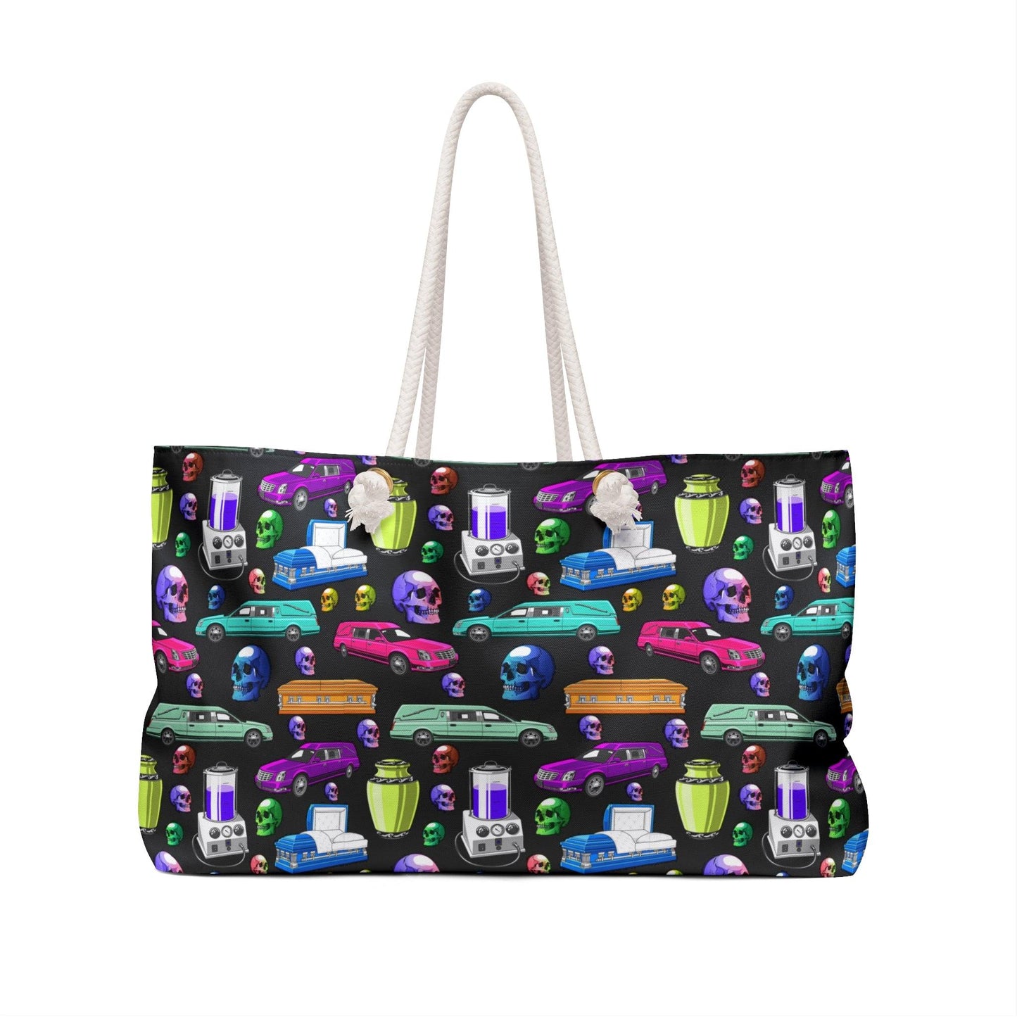 Death of the Party - Weekender Bag - Accessories,All Over Print,AOP,Assembled in the USA,Assembled in USA,Bags,embalmer,funeral director,Made in the USA,Made in USA,mortician,Totes Bags