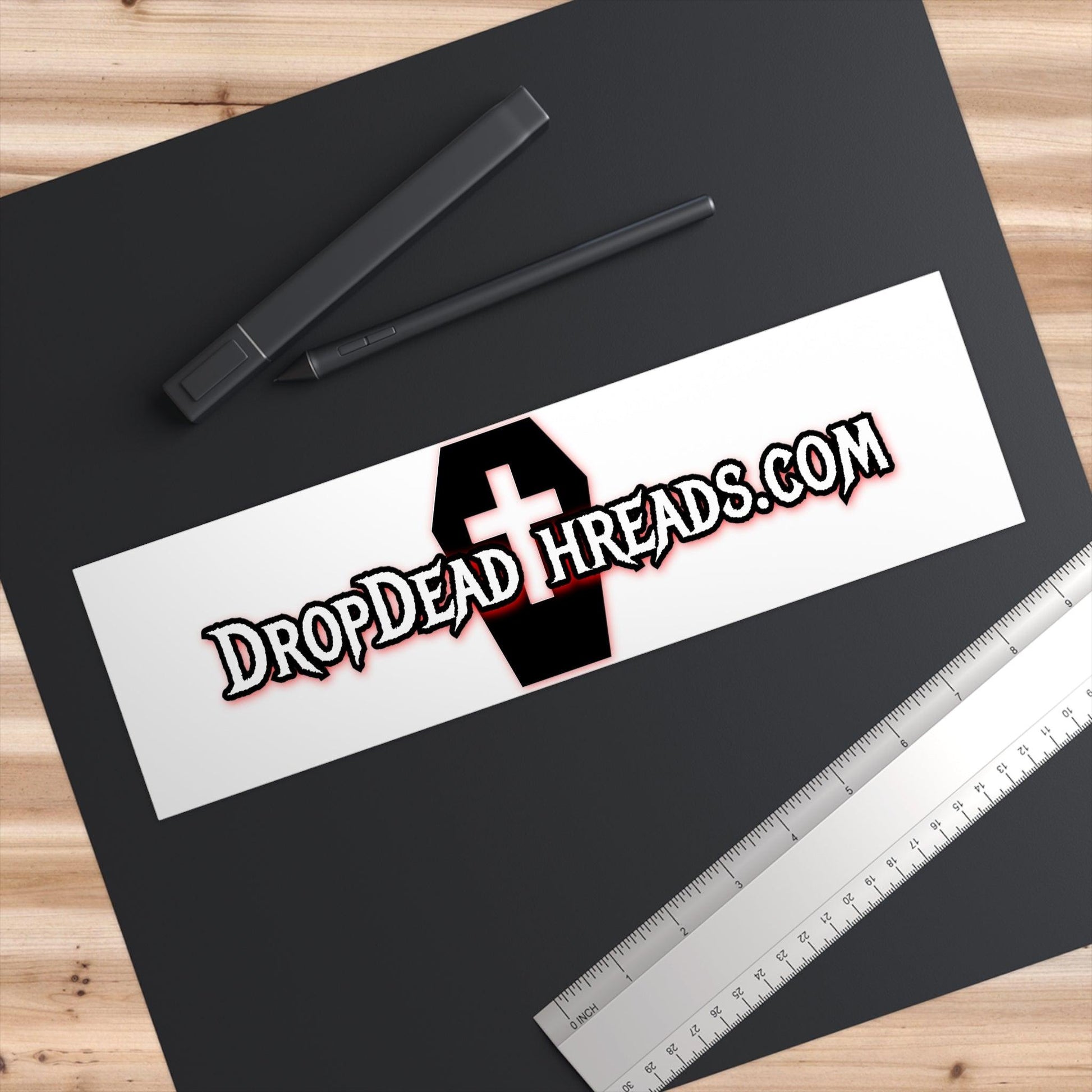 Drop Dead Threads Bumper Sticker - Accessories,Back to School,Car Accessories,embalmer,Funeral director,Home & Living,Magnets & Stickers,mortician,Stationery,Stickers Paper products