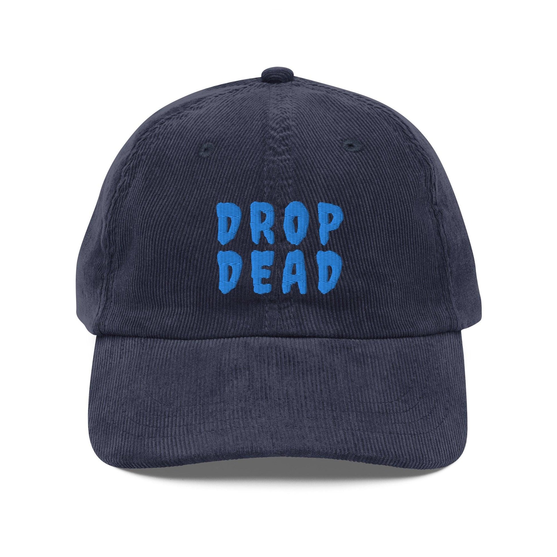 DROP DEAD - Vintage corduroy cap - death, embalmer, funeral director, goth, mortician 