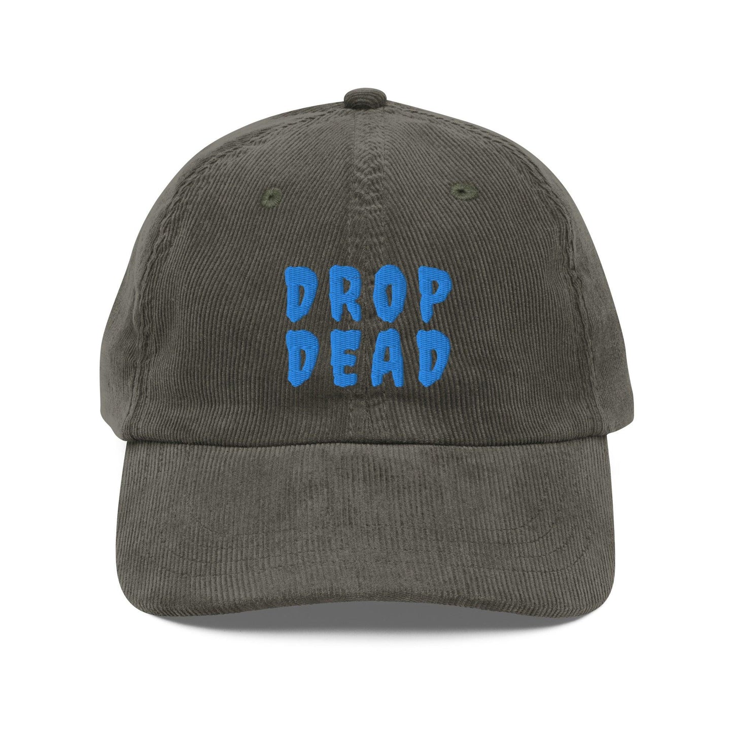 DROP DEAD - Vintage corduroy cap - death, embalmer, funeral director, goth, mortician 