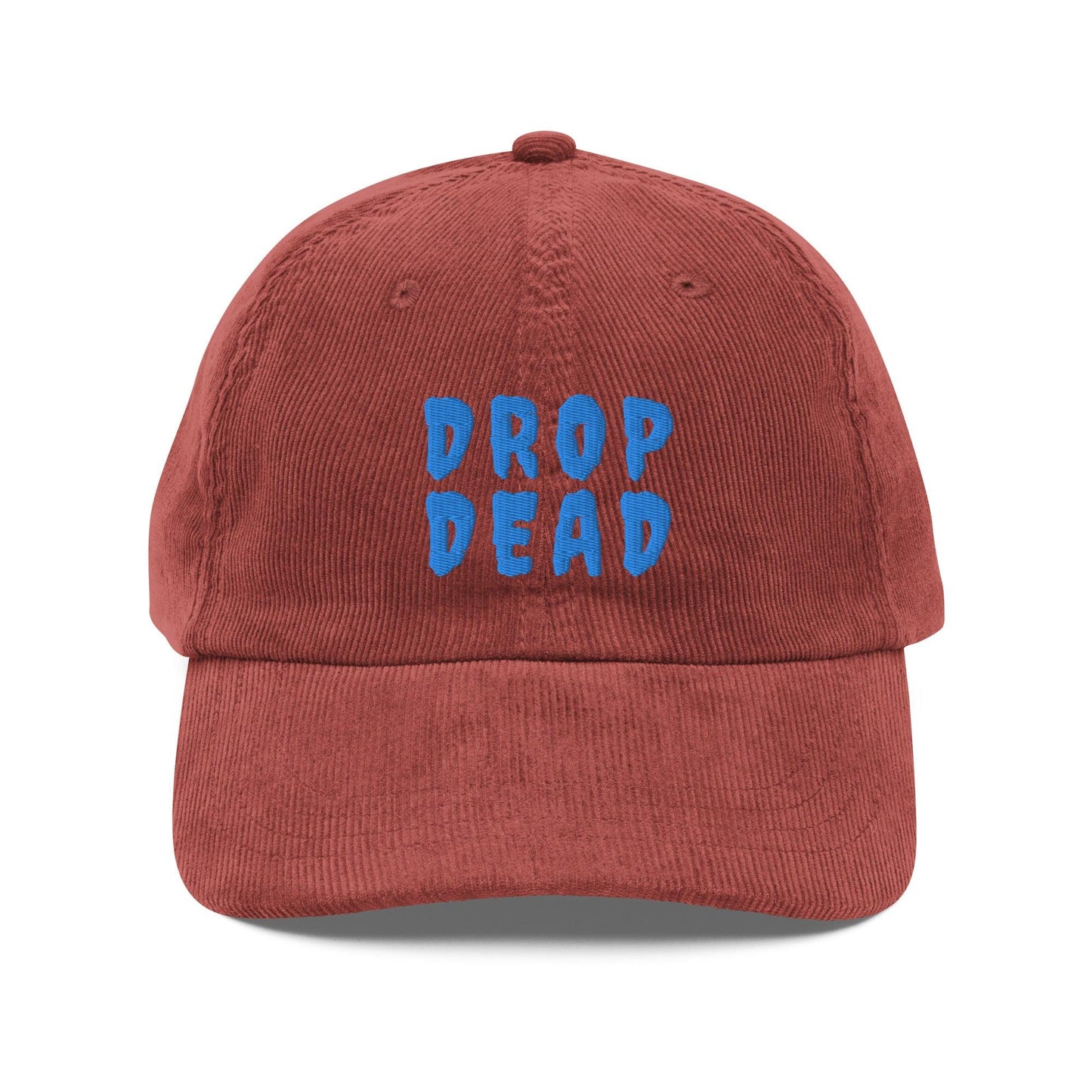 DROP DEAD - Vintage corduroy cap - death, embalmer, funeral director, goth, mortician 