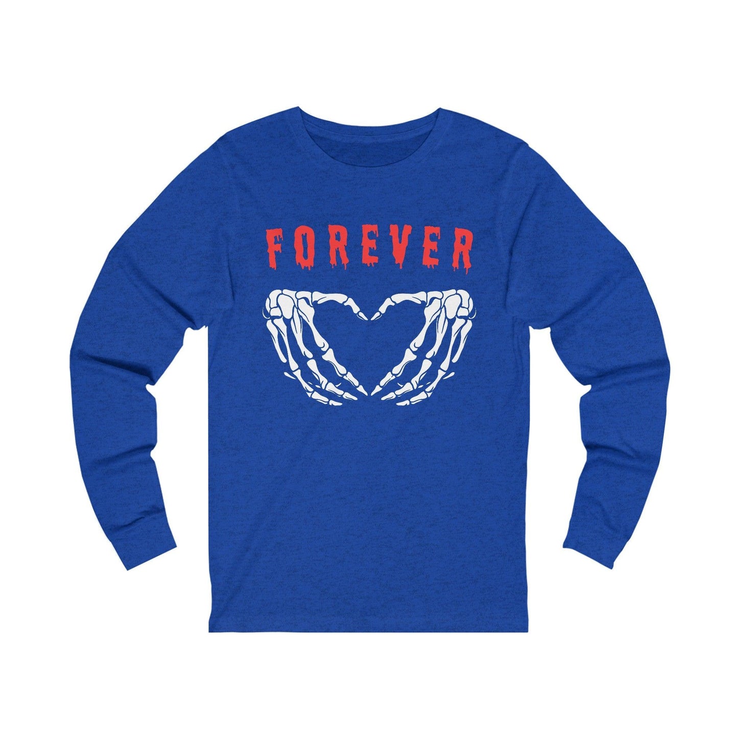 Forever Love - Long Sleeve Tee - embalmer, funeral director, goth, hearts, mortician, romance, skeleton, skulls, wedding Long-sleeve