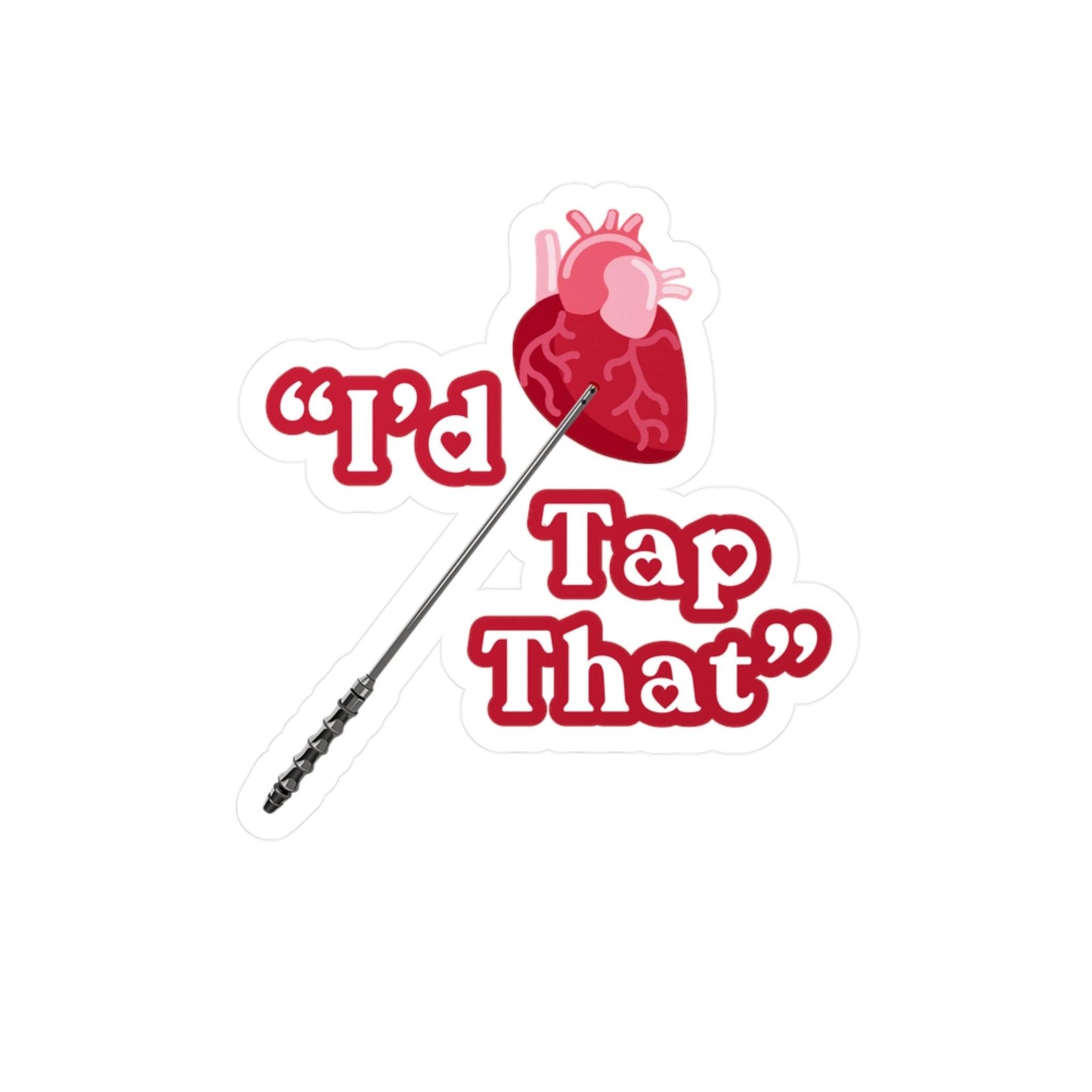 Heart Tap Vinyl Sticker - Assembled in the USA, Assembled in USA, embalmer, funeral director, Home & Living, Kiss cut, Made in the USA, Made in USA, Magnets & Stickers, mortician, Paper, Satin, Stickers, Valentine's Day, Vinyl, White base Paper products