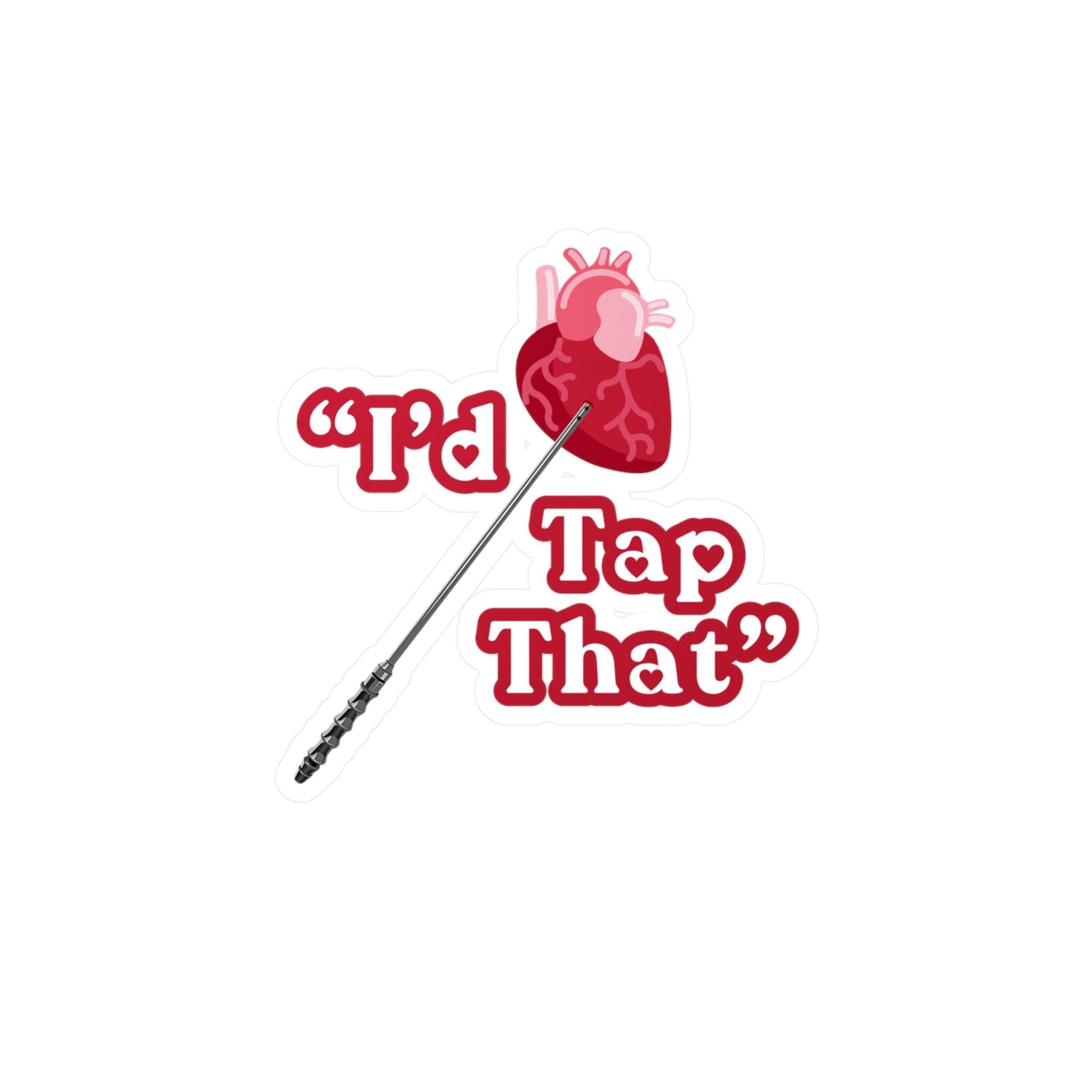 Heart Tap Vinyl Sticker - Assembled in the USA, Assembled in USA, embalmer, funeral director, Home & Living, Kiss cut, Made in the USA, Made in USA, Magnets & Stickers, mortician, Paper, Satin, Stickers, Valentine's Day, Vinyl, White base Paper products